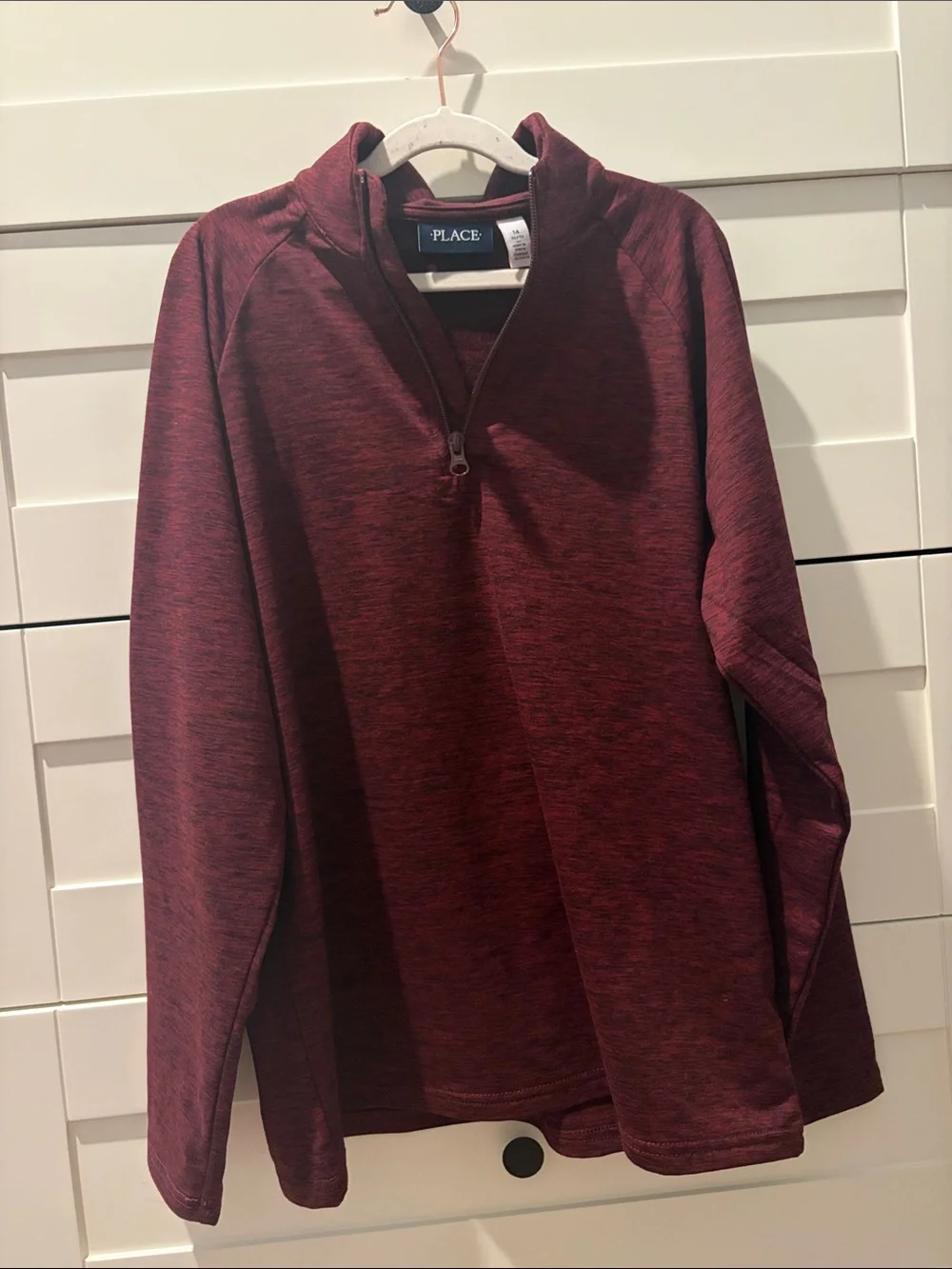 Children’s Place Marled Burgundy Half-Zip Pullover